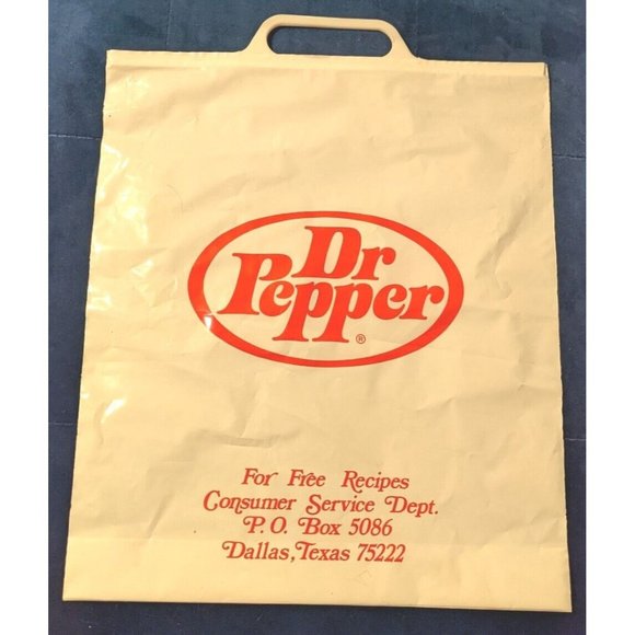 Dr Pepper Bag Shopping Advertising Plastic Soda Promo Reclosable Handle Prop Vtg - Picture 6 of 7